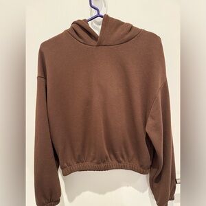 Zara brown cropped hoodie S